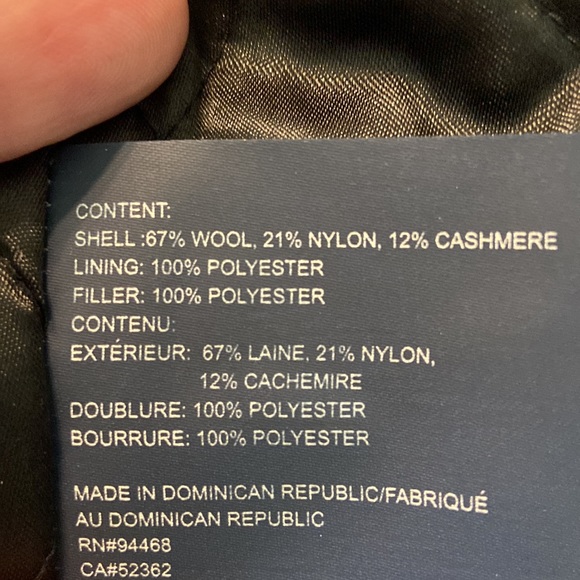 Nautica Man Wool 67% 12 % cashmere 21 Naylon Coat long 31 bust 44” - Picture 8 of 12